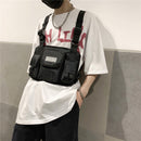 Punk Women Oxford Cloth Vest Bag Street Hip Hop Sport Solid Chest Shoulder Pa