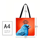 Bluebird Printed Shoulder Shopping Bag Casual Large Tote Handbag (40*40cm)