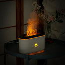 Essential Oil Diffuser Flame Humidifier Home Office Aromatherapy (White)