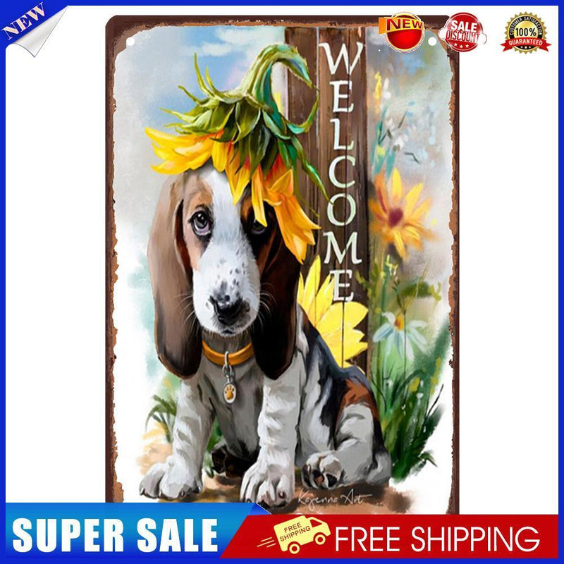 Welcome Dog Retro Metal Plate Tin Sign for Bar Pub Club Cafe Wall Art (2)