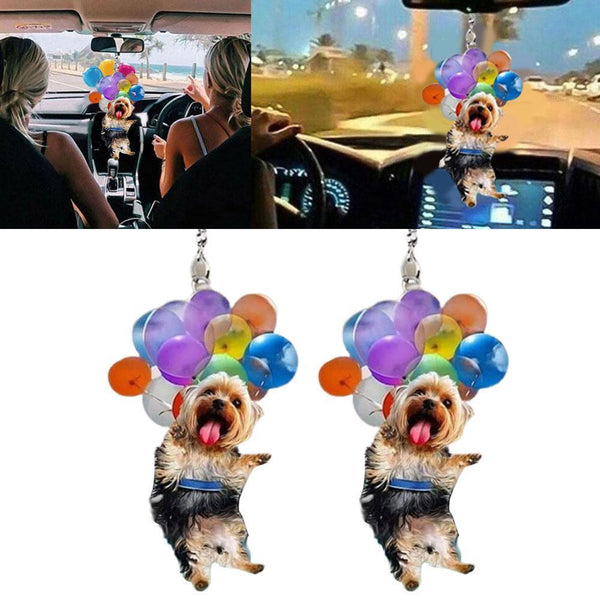 Cartoon Cute Dog Car Hanging Ornament with Colorful Sale Deco Balloon GOOD F9Q4
