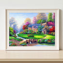 Bridge Villa 11CT Stamped Full Cross Stitch DIY Embroidery Handmade Cotton Art