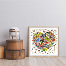 Frameless Butterfly Love Oil Paint by Numbers Kit Handpainted Artwork Handicraft