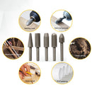 5pcs Woodworking Steel File Carving Hand Tool 6mm Shank Drill Bit Metal Grinding