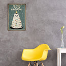Christmas Tree Cat Plate Metal Tin Sign Plaque for Bar Pub Decorative Iron