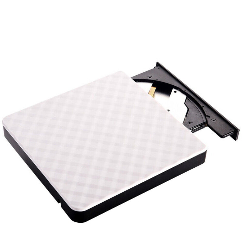 USB 3.0 External DVD Burner CD/DVD ROM CD RW Player Optical Drive (White)