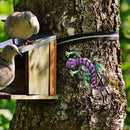 Metal Gecko Wall Outdoor Hanging Statue Home Artwork Fence Decor (Purple) Newly