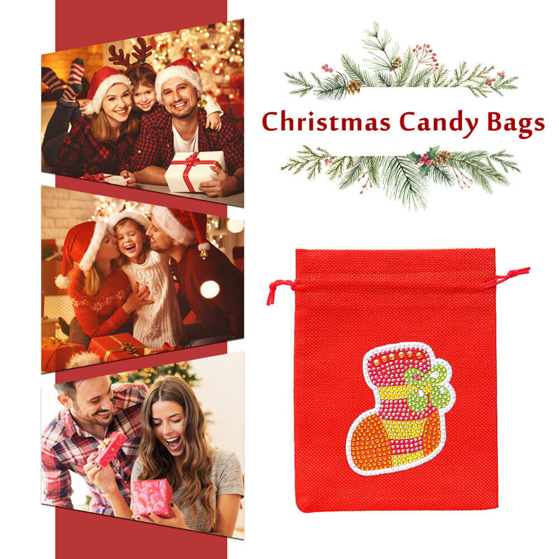 Drawstring Christmas Candy Bag DIY Diamond Painting Kit (FD006A+FD006B)
