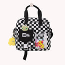 Japanese Plaid Backpack Students Girl Travel Schoolbags Messenger Bag w/Pendant