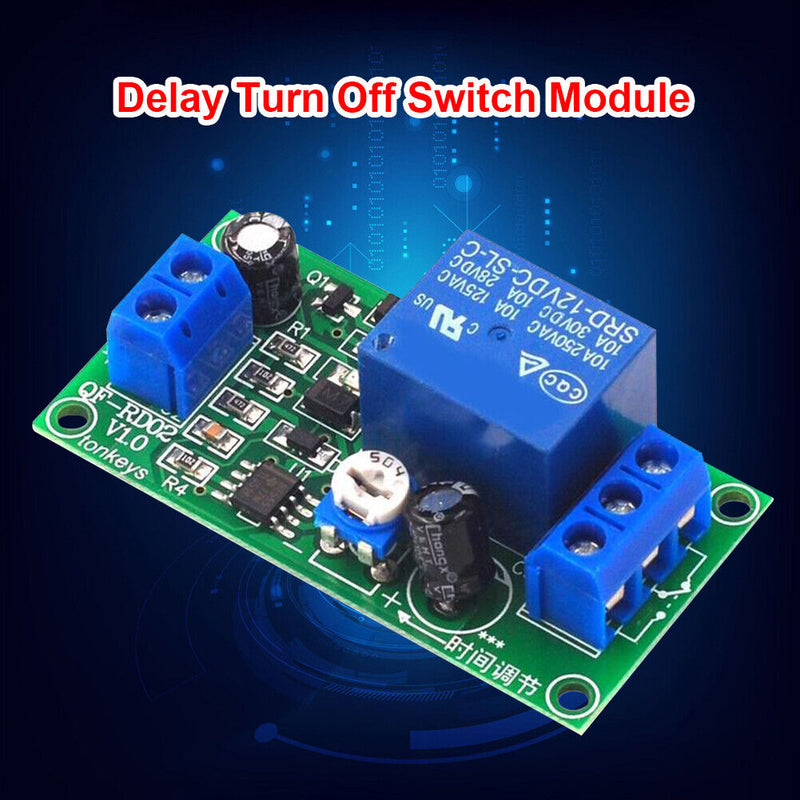 NE555 Time Delay Relay Module Timer Relay Switch Board 12V DC 0-60s Adjustable