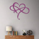 Metal Infinity Heart Art Love Wall Sign Decor for Living Room (Purple) Newly