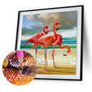 Handmade DIY Full Round Drill Diamond Painting 5D Flamingo PosterKit
