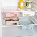 Kitchen Refrigerator Storage Box Stretchable Drawer Rack Shelf (Pink) Newly