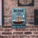 Bathtub Bunnies Retro Metal Plate Tin Sign Plaque Poster for Bar Club Cafe