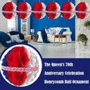 Union Jack Queens Jubilee Party Honeycomb GB Red White Balls x Decoration 3 N2D1