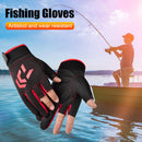 3-Finger Cut Unisex Arrow Fishing Glove Non-Slip Angling Gloves (Black Red)