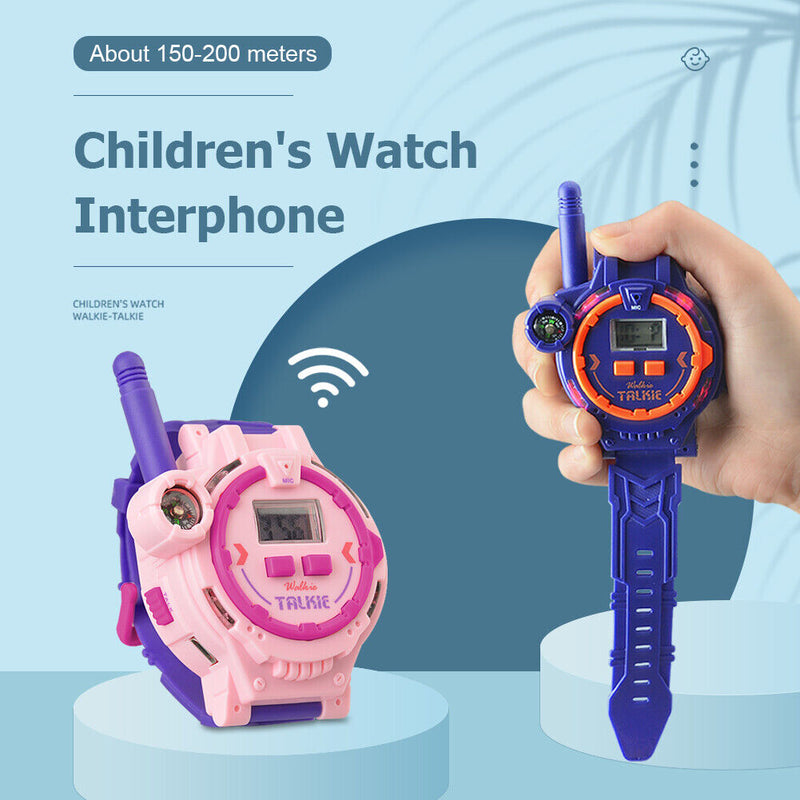 #A 2pcs Multifunctional LED Smart Watch Compass Walkie Talkies Parent-child Toys