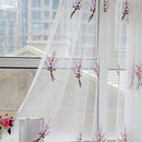 2m Screen Embroidery Sheer Voile Window Drape Curtain for Living Room(Pink)