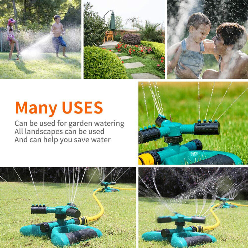 360 Degree Automatic Garden Sprinklers System Rotary Three Nozzle Arm Pipe