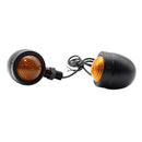 1 Pair Mini Retro Motorcycle Turn Signal Lights 1-Wire Amber Motorbike Blinkers