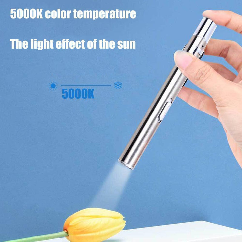 USB Charge LED Flashlight Medical Pen Light Mini Clip Nursing Lamp (Black)