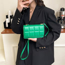 Women Chocolate Square PU Leather Flap Shoulder Bags Lady Flap Small Handbags
