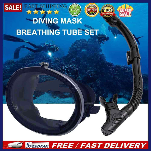 Diving Full Face Cover Goggles Breath Tube Set Underwater Snorkeling Equipment