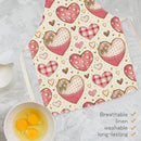 Heart Print Kitchen Linen Apron Waterproof Home Cooking Bibs (82x68cm)