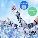 Cycling Ice Arm Sleeves Cover Ice Silk Summer Cooling Sports Half Finger Sleeves