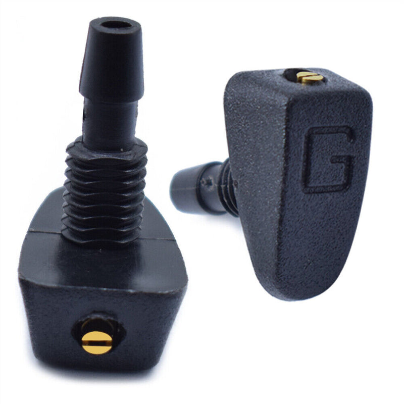 2Pcs Universal Car Front Windshield Washer Jet Nozzles Water Fan Spout Cover