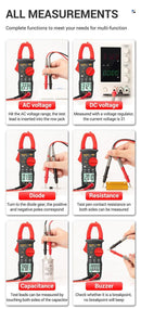 4000 Counts DC/AC Voltage Tester Smart Multimeter Digital Clamp Meter Ammeter