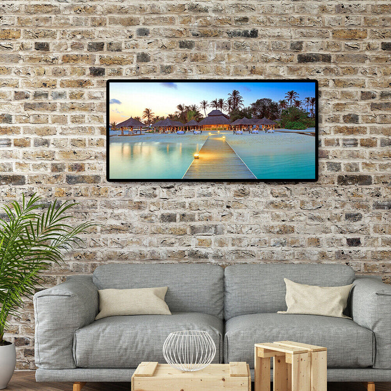 Beach Villa DIY 5D Full Round Diamond Painting Rhinestone Canvas Wall Art C