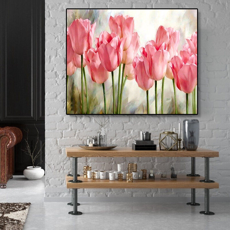 Painting By Numbers Kit DIY Beautiful Flower Canvas Oil Art Picture Craft