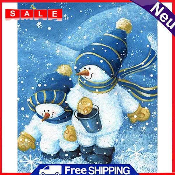 Hat Snowman Oil Paint by Numbers Hand Painted Frameless Picture Home Ornament