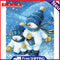 Hat Snowman Oil Paint by Numbers Hand Painted Frameless Picture Home Ornament