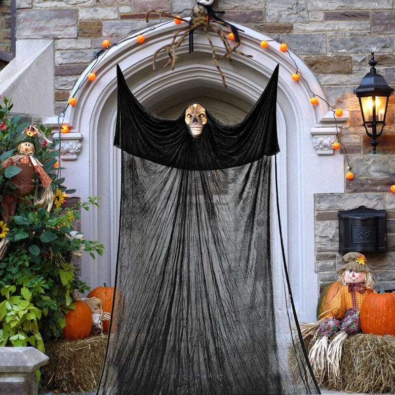 Hanging Luminous Ghost with Scary Voice Outdoor Halloween Specter Decor