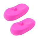 1 Pair Salon Hair Dye Silicone Ear Cover Barber Anti Staining(Rose red)
