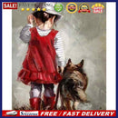 Frameless Painting By Numbers Red Skirt Girl DIY Handmade Drawing On Canvas
