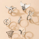 Fingerrings Set Street Fish Star Statement Ankle Rings Valentines Day Gifts