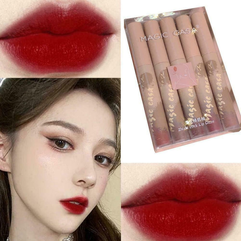 5Pcs/Set Velvet Matte Lipstick Set Lip Gloss Lip Glaze Set B2B3 Fade N Q1K1