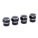 4pcs Universal Aluminum Car Wheel Tire Valve Stem Caps Dust Covers (Black) Newly