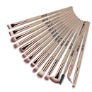 15pcs/Set Nylon Wool Makeup Brush Lip Eye Face Beauty Cosmetic Pens (Coffee