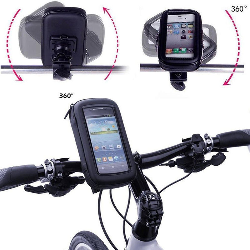 Waterproof Bicycle Phone Bag Portable MTB Scooter Cellphone Navi Stand Bracket