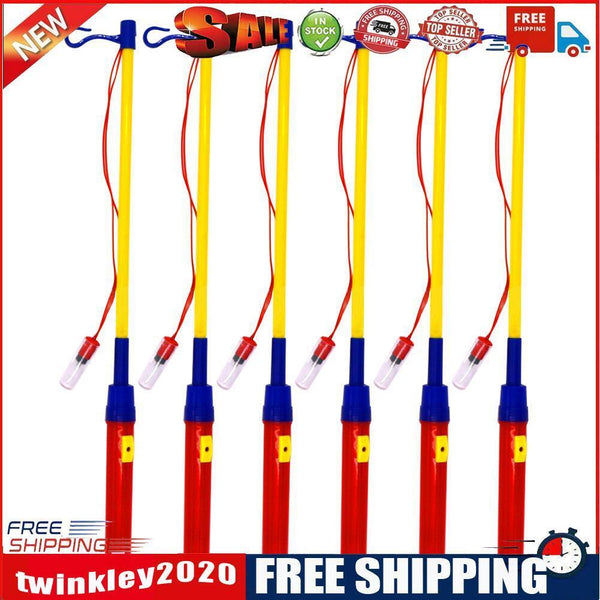 6x LED Portable Lantern Battery Powered Outdoor Hanger Hook Light Pole Lamp