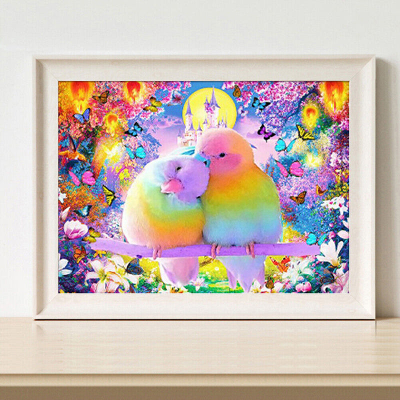 5D DIY Canvas Full Drill Color Parrot Diamond Painting Rhinestone Picture Crafts