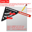 Aluminum Alloy Folding Triangle Ruler Woodworking Positioning Angle Protrac