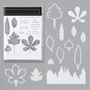 Tree Leaves Metal Cutting Dies + Silicone Stamps Set for Scrapbooking DIY