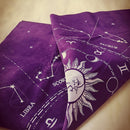 Tarot Card Tablecloth Zodiac-pattern Flannel Tarots Cloth 49x49cm (Purple)