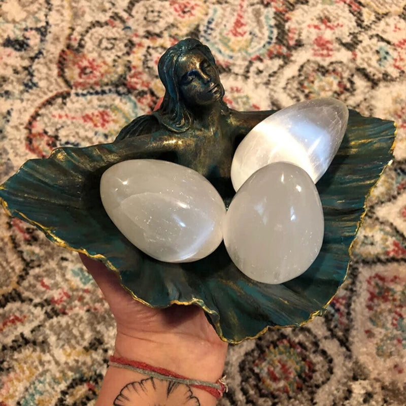 Clam Shell Goddess Ocean Altar Bowl Sculpture Figures Home Decor Craft Gift