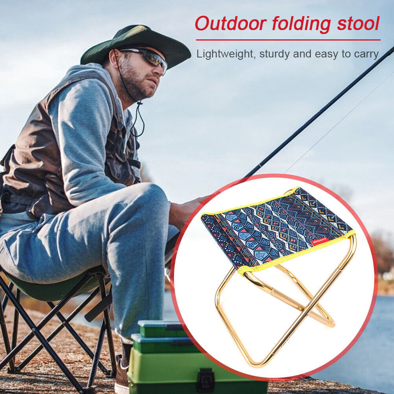 Portable Folding Small Stool Aluminum Alloy Train Mini Extended Seat (B) Newly